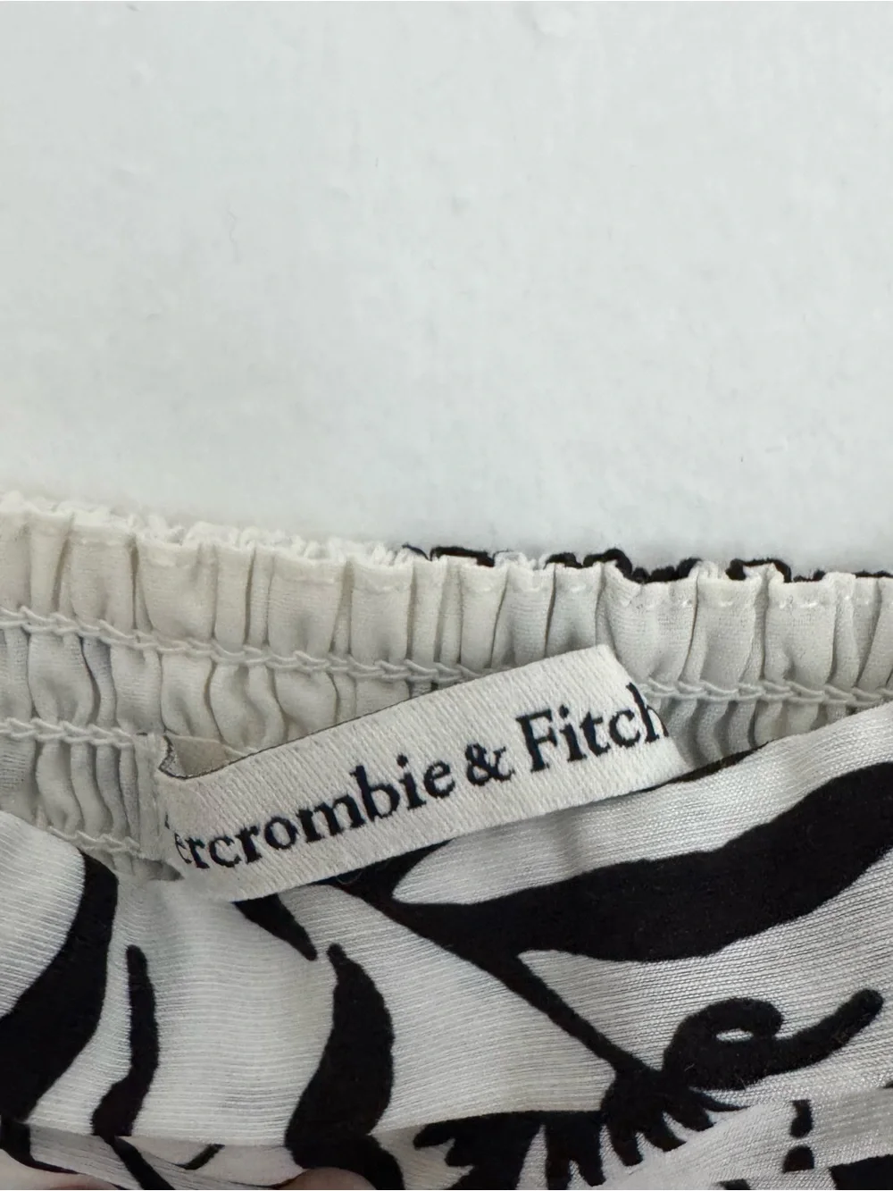 Abercrombie & Fitch Black & White Floral Tiered Maxi Dress
